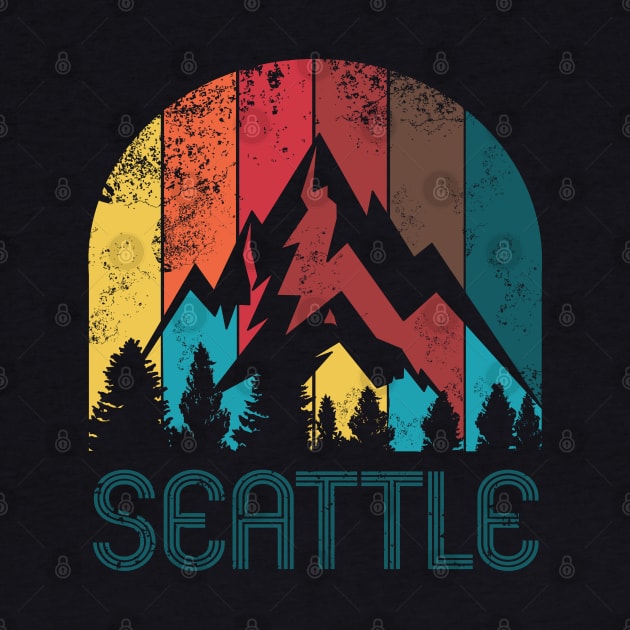 Retro City of Seattle T Shirt for Men Women and Kids by HopeandHobby